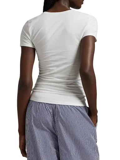 Polo Ralph Lauren Women's Stretch Cotton T-Shirt - White Cloud - Size XS | Thumbnail 4 Polo Ralph Lauren Women's Stretch Cotton T-Shirt - White Cloud - Size XS | Thumbnail 4