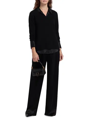 Saks Fifth Avenue Women's V-Neck Cashmere Sweater - Black | Thumbnail 2 Saks Fifth Avenue Women's V-Neck Cashmere Sweater - Black | Thumbnail 2