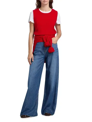 Saks Fifth Avenue Women's Rib-Knit Cashmere Sleeveless Sweater - True Red | Thumbnail 2 Saks Fifth Avenue Women's Rib-Knit Cashmere Sleeveless Sweater - True Red | Thumbnail 2