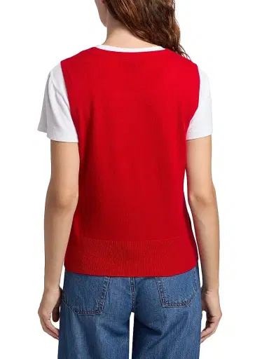 Saks Fifth Avenue Women's Rib-Knit Cashmere Sleeveless Sweater - True Red | Thumbnail 5 Saks Fifth Avenue Women's Rib-Knit Cashmere Sleeveless Sweater - True Red | Thumbnail 5