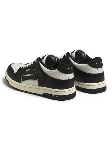 AMIRI Men's Skel-Top Low Leather Sneakers - Black Black White - Size 7 | Thumbnail 3 AMIRI Men's Skel-Top Low Leather Sneakers - Black Black White - Size 7 | Thumbnail 3