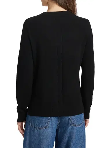 Saks Fifth Avenue Women's Cashmere Crewneck Sweater - Black | Thumbnail 5 Saks Fifth Avenue Women's Cashmere Crewneck Sweater - Black | Thumbnail 5