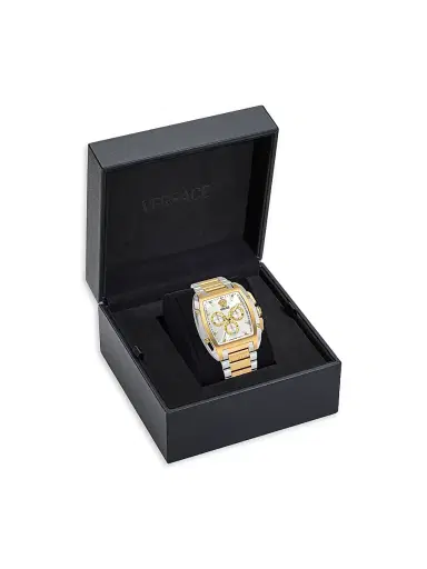 Versace Men's Dominus Two-Tone Stainless Steel Bracelet Watch/42MM x 50MM - White Two Tone | Thumbnail 5 Versace Men's Dominus Two-Tone Stainless Steel Bracelet Watch/42MM x 50MM - White Two Tone | Thumbnail 5