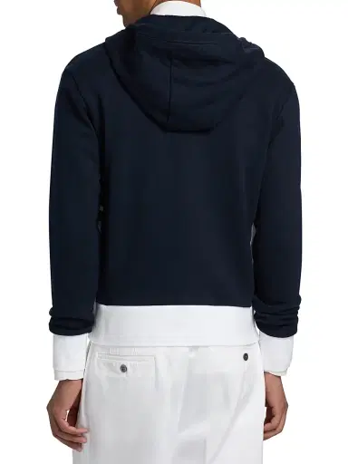 Thom Browne Men's Loopback Jersey Hoodie Jacket - Navy | Thumbnail 5 Thom Browne Men's Loopback Jersey Hoodie Jacket - Navy | Thumbnail 5