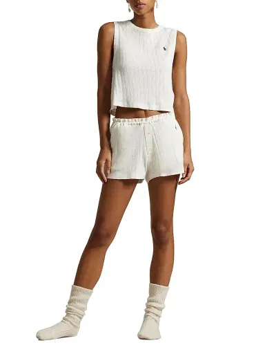 Polo Ralph Lauren Women's Polo Pointelle Cami Short Pajamas - Xenon Blue | Thumbnail 2 Polo Ralph Lauren Women's Polo Pointelle Cami Short Pajamas - Xenon Blue | Thumbnail 2