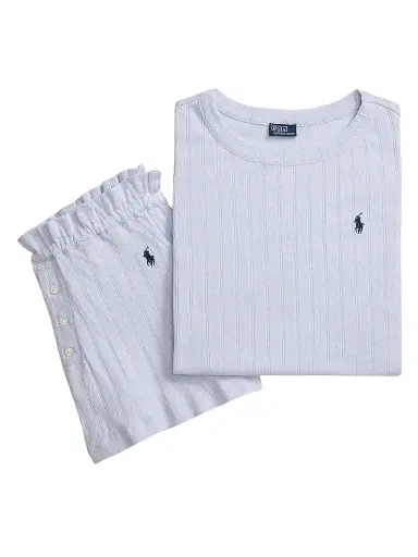 Polo Ralph Lauren Women's Polo Pointelle Cami Short Pajamas - Xenon Blue | Thumbnail 1 Polo Ralph Lauren Women's Polo Pointelle Cami Short Pajamas - Xenon Blue | Thumbnail 1