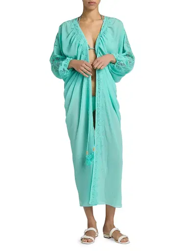 Ramy Brook Women's Bernice Lace-Trim V-Neck Maxi Dress - Seaglass | Thumbnail 2 Ramy Brook Women's Bernice Lace-Trim V-Neck Maxi Dress - Seaglass | Thumbnail 2