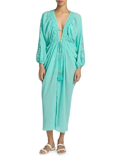 Ramy Brook Women's Bernice Lace-Trim V-Neck Maxi Dress - Seaglass | Thumbnail 3 Ramy Brook Women's Bernice Lace-Trim V-Neck Maxi Dress - Seaglass | Thumbnail 3