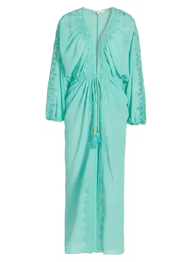 Ramy Brook Women's Bernice Lace-Trim V-Neck Maxi Dress - Seaglass | Thumbnail 1 Ramy Brook Women's Bernice Lace-Trim V-Neck Maxi Dress - Seaglass | Thumbnail 1