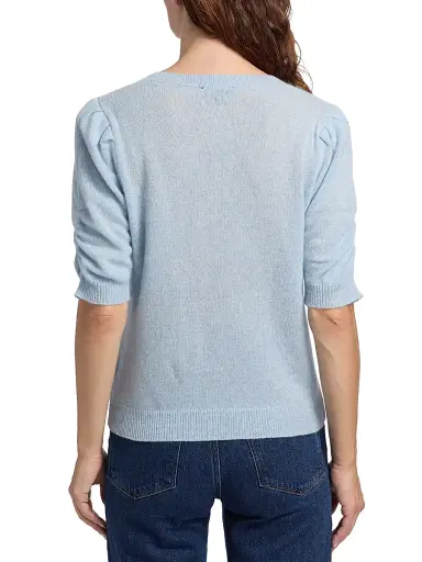 Saks Fifth Avenue Women's Pleated Cashmere Sweater - Blue Sky Heather | Thumbnail 5 Saks Fifth Avenue Women's Pleated Cashmere Sweater - Blue Sky Heather | Thumbnail 5