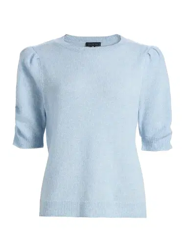 Saks Fifth Avenue Women's Pleated Cashmere Sweater - Blue Sky Heather | Thumbnail 1 Saks Fifth Avenue Women's Pleated Cashmere Sweater - Blue Sky Heather | Thumbnail 1