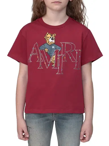 Amiri Little Kid's & Kid's Staggered Tiger T-Shirt - Red Rose | Thumbnail 1 Amiri Little Kid's & Kid's Staggered Tiger T-Shirt - Red Rose | Thumbnail 1