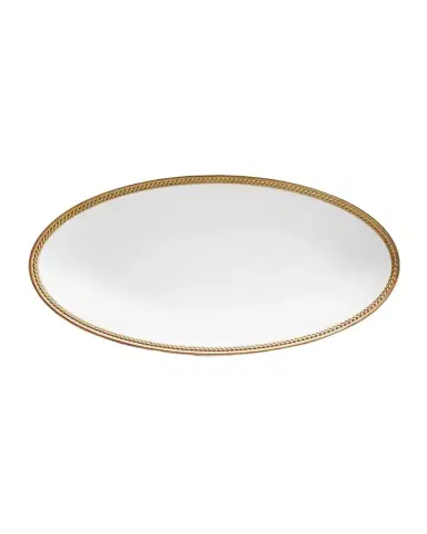 L 'Objet Soie Tressee 24K Gold-Plated Oval Platter, 14" | Thumbnail 1 L 'Objet Soie Tressee 24K Gold-Plated Oval Platter, 14" | Thumbnail 1