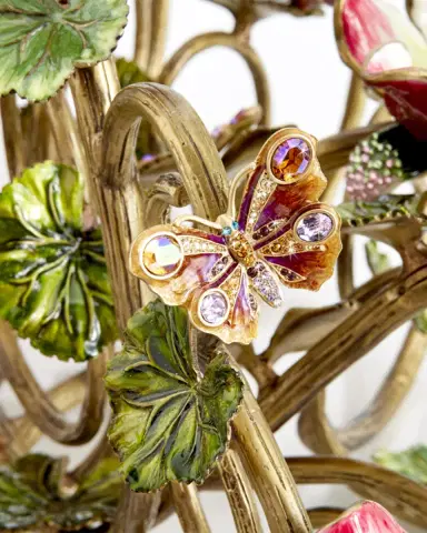 Jay Strongwater Floral & Butterfly Candelabra | Thumbnail 2 Jay Strongwater Floral & Butterfly Candelabra | Thumbnail 2