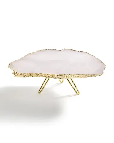 Anna New York Torta Rose Quartz Cake Stand, Gold | Thumbnail 3 Anna New York Torta Rose Quartz Cake Stand, Gold | Thumbnail 3