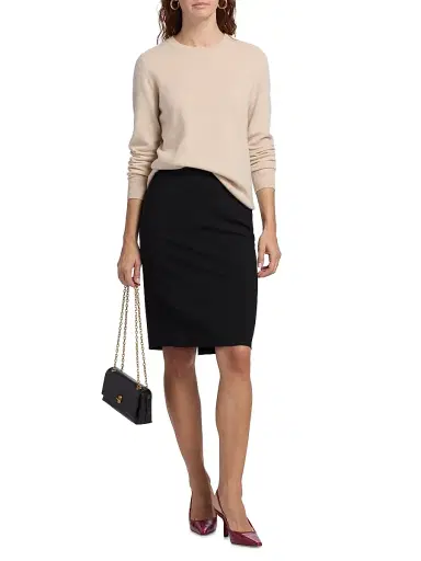 Saks Fifth Avenue Women's Cashmere Crewneck Sweater - Creamy Heather | Thumbnail 2 Saks Fifth Avenue Women's Cashmere Crewneck Sweater - Creamy Heather | Thumbnail 2