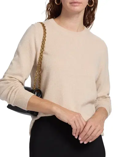 Saks Fifth Avenue Women's Cashmere Crewneck Sweater - Creamy Heather | Thumbnail 6 Saks Fifth Avenue Women's Cashmere Crewneck Sweater - Creamy Heather | Thumbnail 6