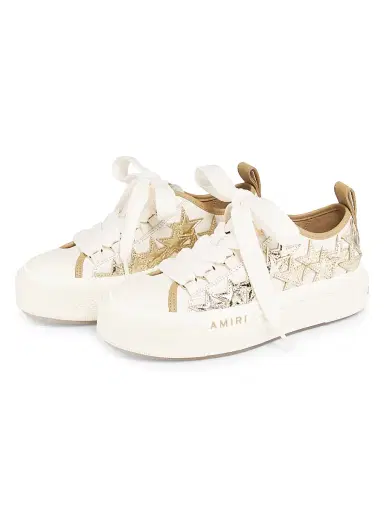 Amiri Women's Metallic Stars Court Leather Platform Low-Top Sneakers - Dark Brown | Thumbnail 2 Amiri Women's Metallic Stars Court Leather Platform Low-Top Sneakers - Dark Brown | Thumbnail 2