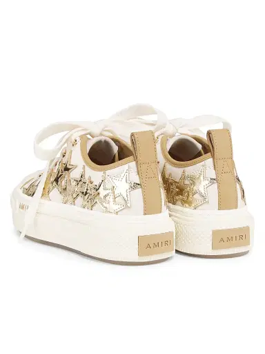 Amiri Women's Metallic Stars Court Leather Platform Low-Top Sneakers - Dark Brown | Thumbnail 3 Amiri Women's Metallic Stars Court Leather Platform Low-Top Sneakers - Dark Brown | Thumbnail 3