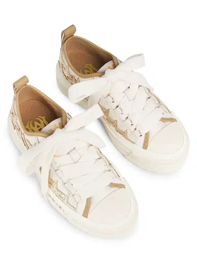 Amiri Women's Metallic Stars Court Leather Platform Low-Top Sneakers - Dark Brown | Thumbnail 4 Amiri Women's Metallic Stars Court Leather Platform Low-Top Sneakers - Dark Brown | Thumbnail 4