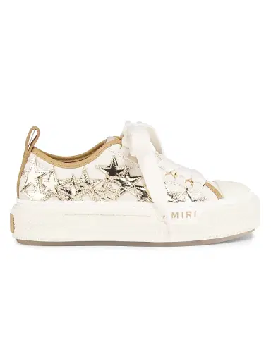 Amiri Women's Metallic Stars Court Leather Platform Low-Top Sneakers - Dark Brown | Thumbnail 1 Amiri Women's Metallic Stars Court Leather Platform Low-Top Sneakers - Dark Brown | Thumbnail 1