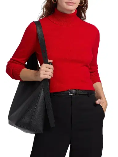 Saks Fifth Avenue Women's Cashmere Turtleneck Sweater - True Red | Thumbnail 3 Saks Fifth Avenue Women's Cashmere Turtleneck Sweater - True Red | Thumbnail 3