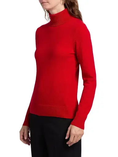 Saks Fifth Avenue Women's Cashmere Turtleneck Sweater - True Red | Thumbnail 4 Saks Fifth Avenue Women's Cashmere Turtleneck Sweater - True Red | Thumbnail 4