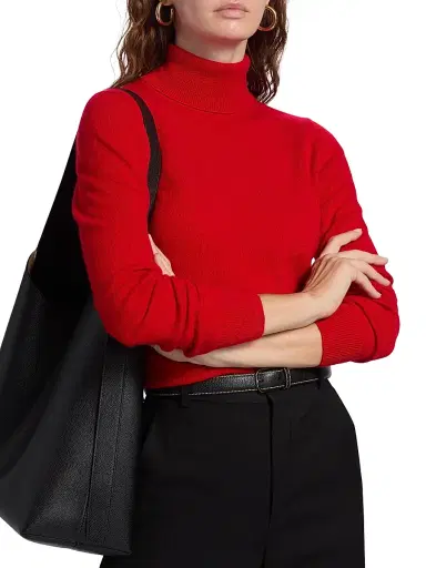 Saks Fifth Avenue Women's Cashmere Turtleneck Sweater - True Red | Thumbnail 6 Saks Fifth Avenue Women's Cashmere Turtleneck Sweater - True Red | Thumbnail 6