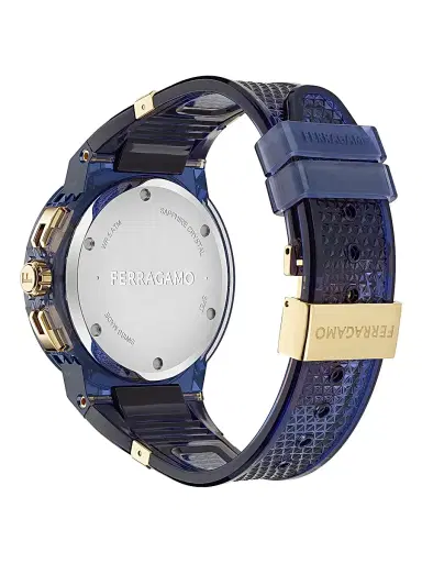 FERRAGAMO Men's F-80 Translucent Chronograph Watch/44MM - Blue | Thumbnail 4 FERRAGAMO Men's F-80 Translucent Chronograph Watch/44MM - Blue | Thumbnail 4