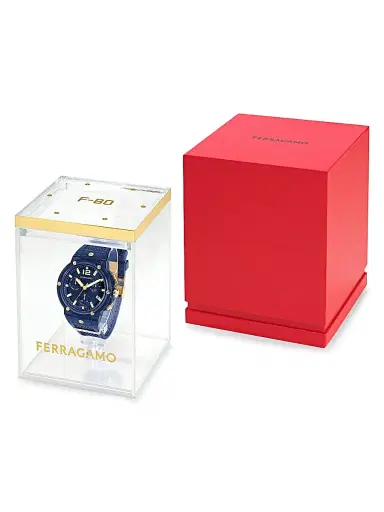 FERRAGAMO Men's F-80 Translucent Chronograph Watch/44MM - Blue | Thumbnail 5 FERRAGAMO Men's F-80 Translucent Chronograph Watch/44MM - Blue | Thumbnail 5