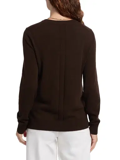 Saks Fifth Avenue Women's Cashmere Crewneck Sweater - Midnight Brown - Size XL | Thumbnail 5 Saks Fifth Avenue Women's Cashmere Crewneck Sweater - Midnight Brown - Size XL | Thumbnail 5