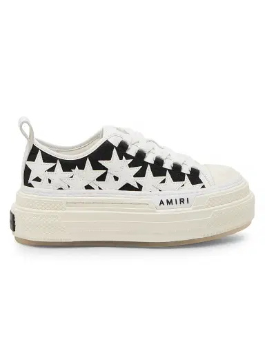 Amiri Women's Stars Court Cotton Low-Top Sneakers - Black | Thumbnail 1 Amiri Women's Stars Court Cotton Low-Top Sneakers - Black | Thumbnail 1