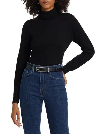 Saks Fifth Avenue Women's Cashmere Turtleneck Sweater - Black | Thumbnail 3 Saks Fifth Avenue Women's Cashmere Turtleneck Sweater - Black | Thumbnail 3