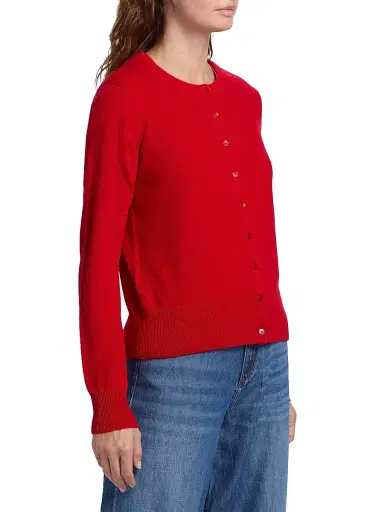 Saks Fifth Avenue Women's Cashmere Cardigan - True Red | Thumbnail 4 Saks Fifth Avenue Women's Cashmere Cardigan - True Red | Thumbnail 4