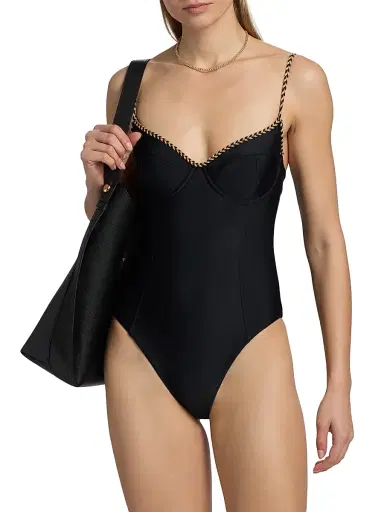 Ramy Brook Women's Jayda Braided Underwire One-Piece Swimsuit - Black - Size Large | Thumbnail 3 Ramy Brook Women's Jayda Braided Underwire One-Piece Swimsuit - Black - Size Large | Thumbnail 3