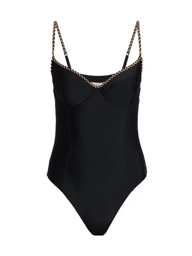 Ramy Brook Women's Jayda Braided Underwire One-Piece Swimsuit - Black - Size Large | Thumbnail 1 Ramy Brook Women's Jayda Braided Underwire One-Piece Swimsuit - Black - Size Large | Thumbnail 1