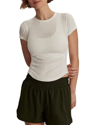 Varley Women's Casper Seamless Crewneck T-Shirt - White | Thumbnail 3 Varley Women's Casper Seamless Crewneck T-Shirt - White | Thumbnail 3