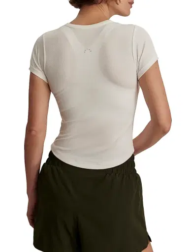 Varley Women's Casper Seamless Crewneck T-Shirt - White | Thumbnail 6 Varley Women's Casper Seamless Crewneck T-Shirt - White | Thumbnail 6
