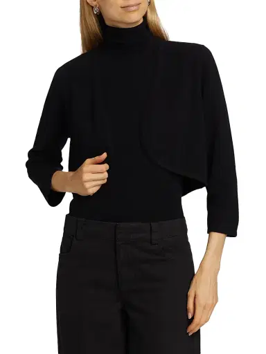 Saks Fifth Avenue Women's COLLECTION Cashmere Cropped Open Bolero Cardigan - Black - Size XL | Thumbnail 3 Saks Fifth Avenue Women's COLLECTION Cashmere Cropped Open Bolero Cardigan - Black - Size XL | Thumbnail 3