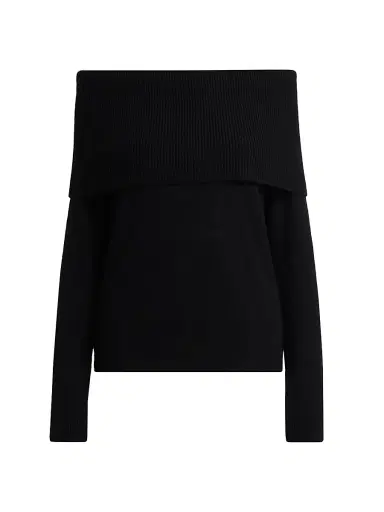 Saks Fifth Avenue Women's Cashmere Off-The-Shoulder Sweater - Black | Thumbnail 1 Saks Fifth Avenue Women's Cashmere Off-The-Shoulder Sweater - Black | Thumbnail 1