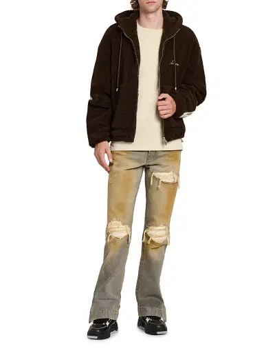 Amiri Men's Bones Cotton Fleece Zip-Up Hoodie - Dark Brown | Thumbnail 2 Amiri Men's Bones Cotton Fleece Zip-Up Hoodie - Dark Brown | Thumbnail 2
