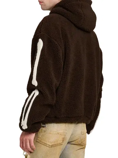 Amiri Men's Bones Cotton Fleece Zip-Up Hoodie - Dark Brown | Thumbnail 5 Amiri Men's Bones Cotton Fleece Zip-Up Hoodie - Dark Brown | Thumbnail 5