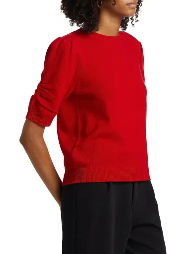 Saks Fifth Avenue Women's Pleated Cashmere Sweater - True Red | Thumbnail 4 Saks Fifth Avenue Women's Pleated Cashmere Sweater - True Red | Thumbnail 4