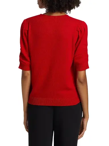 Saks Fifth Avenue Women's Pleated Cashmere Sweater - True Red | Thumbnail 5 Saks Fifth Avenue Women's Pleated Cashmere Sweater - True Red | Thumbnail 5