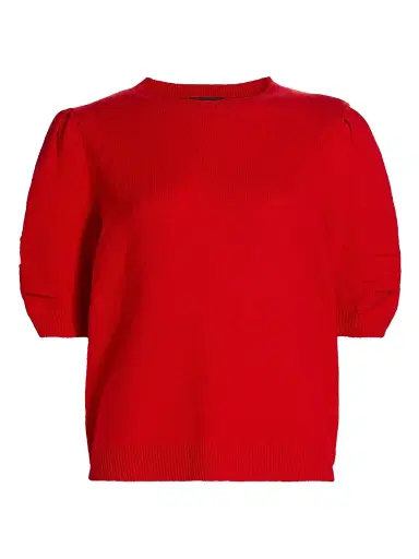 Saks Fifth Avenue Women's Pleated Cashmere Sweater - True Red | Thumbnail 1 Saks Fifth Avenue Women's Pleated Cashmere Sweater - True Red | Thumbnail 1