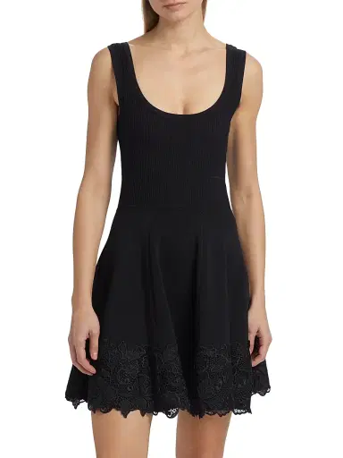 Generation Love Women's Orpheus Lace Combo Rib Mini-Dress - Black | Thumbnail 3 Generation Love Women's Orpheus Lace Combo Rib Mini-Dress - Black | Thumbnail 3