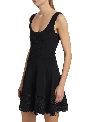 Generation Love Women's Orpheus Lace Combo Rib Mini-Dress - Black | Thumbnail 4 Generation Love Women's Orpheus Lace Combo Rib Mini-Dress - Black | Thumbnail 4