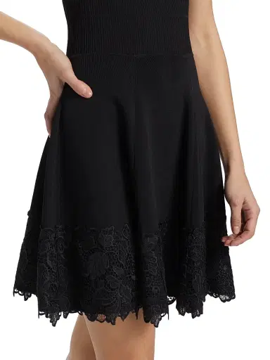 Generation Love Women's Orpheus Lace Combo Rib Mini-Dress - Black | Thumbnail 6 Generation Love Women's Orpheus Lace Combo Rib Mini-Dress - Black | Thumbnail 6