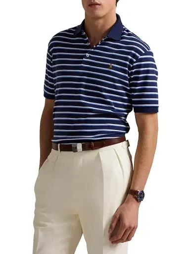 Polo Ralph Lauren Men's Classic-Fit Striped Soft Cotton Polo Shirt - Refined Navy Multi - Size XXL | Thumbnail 3 Polo Ralph Lauren Men's Classic-Fit Striped Soft Cotton Polo Shirt - Refined Navy Multi - Size XXL | Thumbnail 3