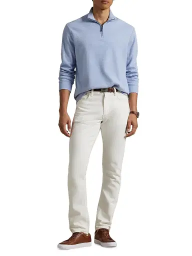 Polo Ralph Lauren Men's Double-Knit Jacquard Quarter-Zip Sweater - Isle Heather Nevis - Size XXL | Thumbnail 2 Polo Ralph Lauren Men's Double-Knit Jacquard Quarter-Zip Sweater - Isle Heather Nevis - Size XXL | Thumbnail 2